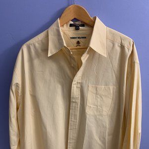 Tommy Hilfiger, Yellow, long sleeve shirt,  Size 17 1/2 34-35, 100% Cotton